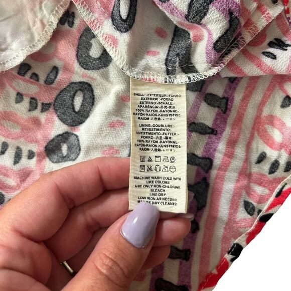 NWT Free People Tegan Boarder Printed Mini Dress in Ivory Combo - Picture 12 of 12